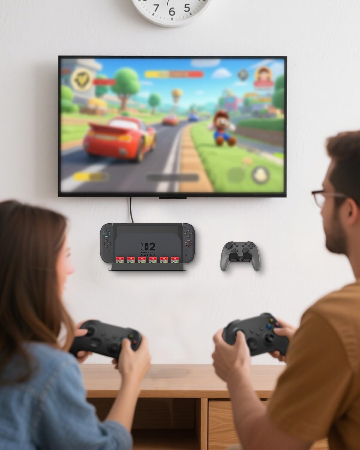 Metal Wall Mount for Nintendo Switch 2 Space-Saving Console Organizer Behind TV