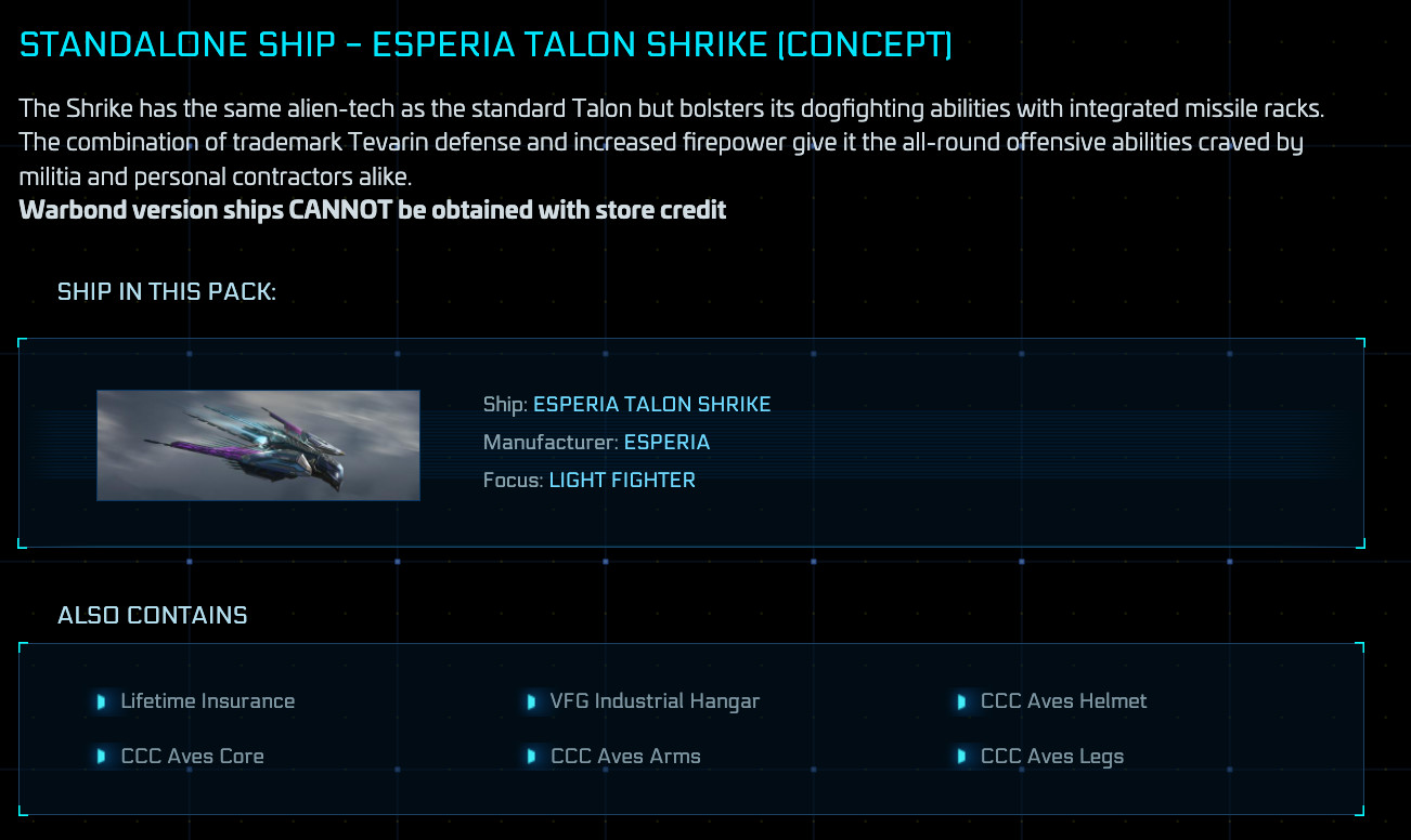 Star Citizen – ESPERIA TALON SHRIKE – LTI – Original Concept