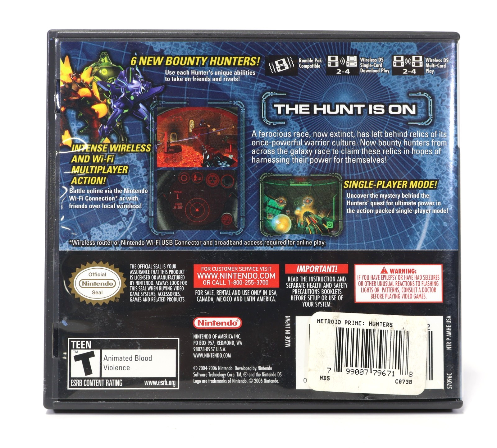 Metroid Prime: Hunters (DS) Case and manual W/inserts Only – Auth Great Cond
