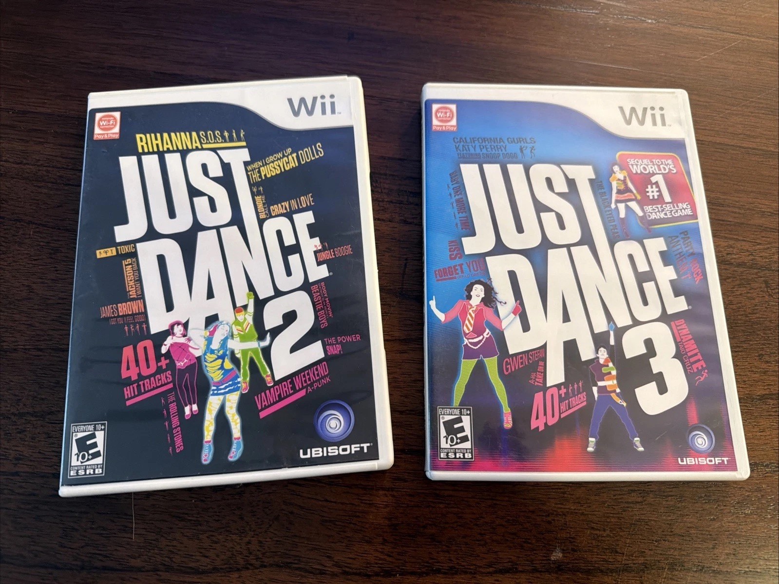 Wii Just Dance Lot of 2-Just Dance 2 & 3 With Cases & Manuals