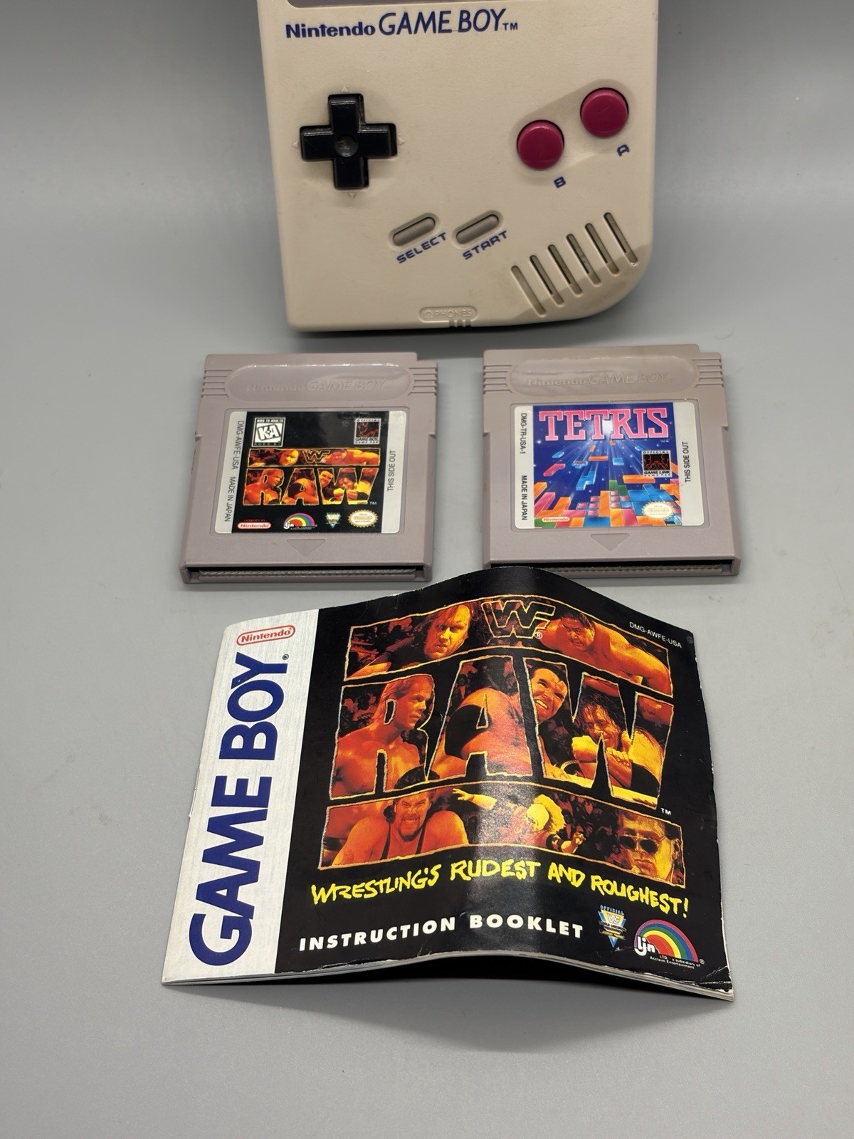 Nintendo Game Boy DMG-01 Original Gray Console Handheld Tested Working *READ