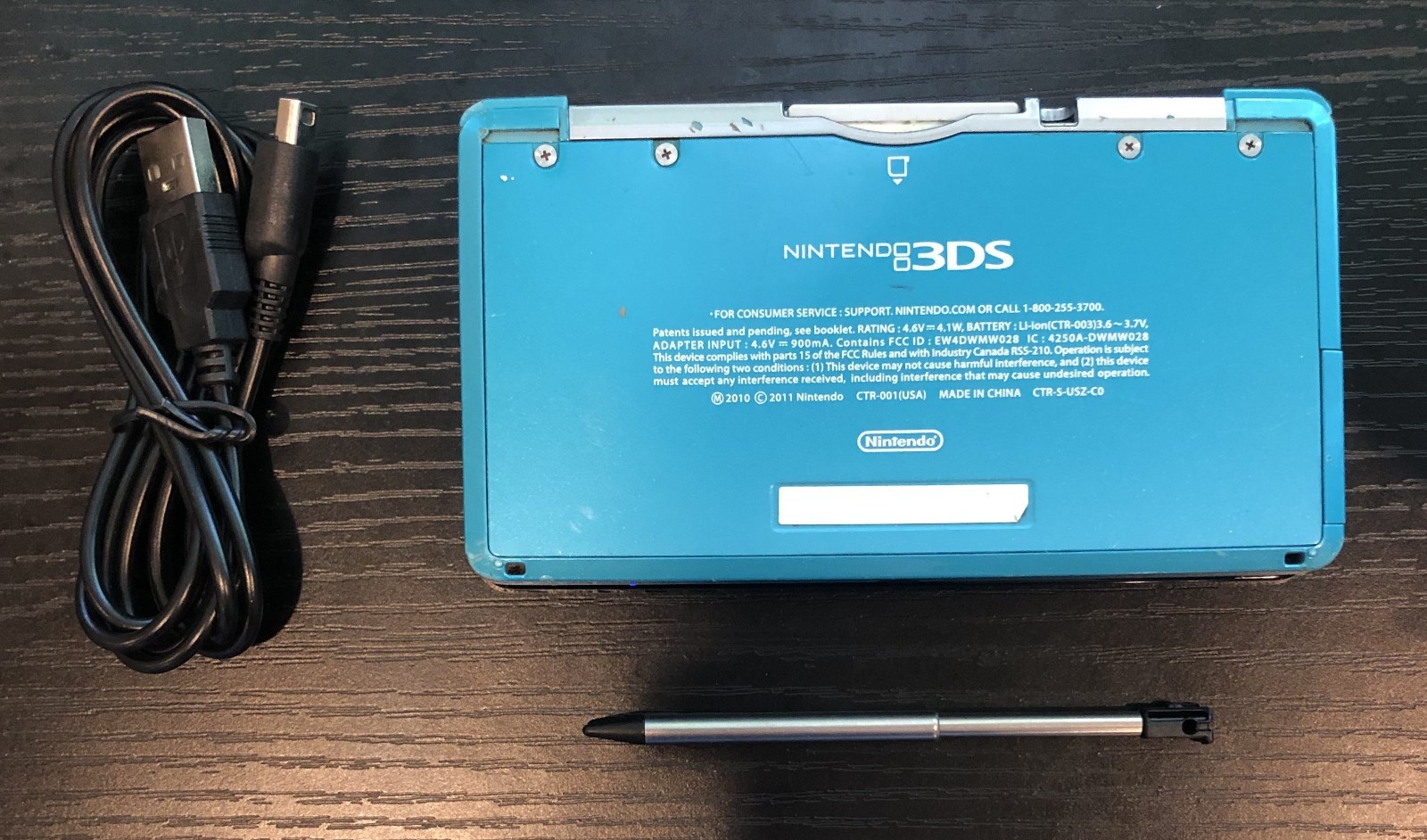 Nintendo 3DS Aqua Blue CTR-001 Handheld Console Fully Tested