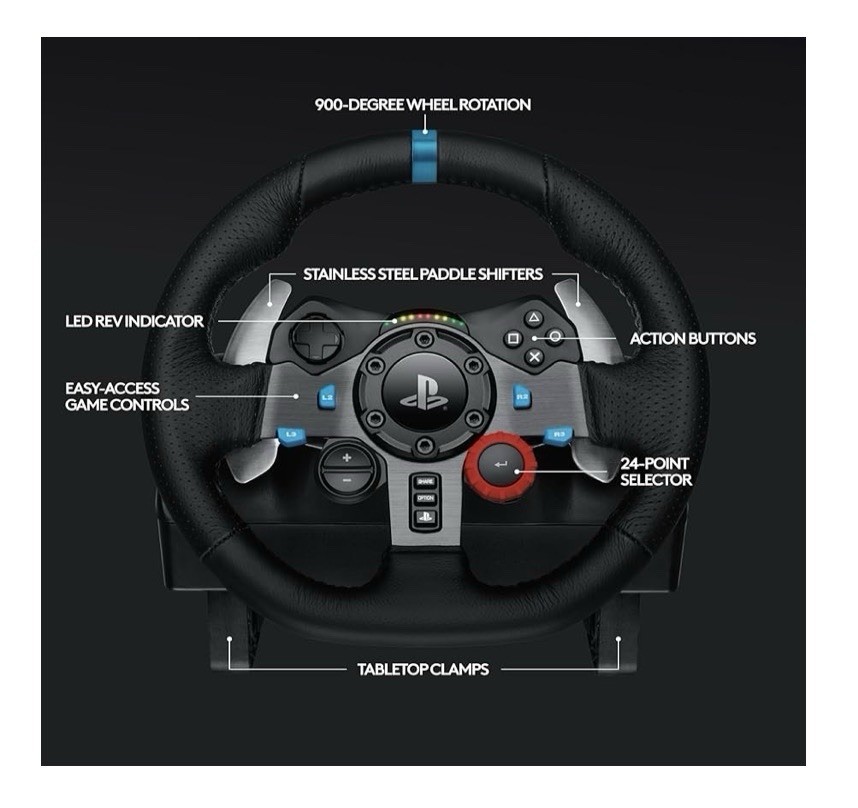 Logitech G29 Racing Wheel w/ Pedals for PS5/PS4,PC and MacWired Paddle Shifters