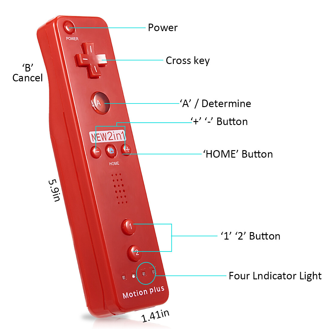 Built in Motion Plus Wii Remote & Nunchuck Controller Sets For Wii Wi U Console