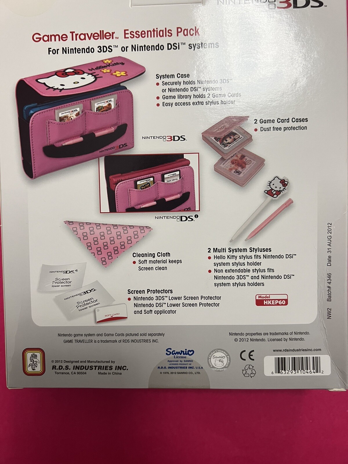 Hello Kitty Nintendo DS 3DS game traveller essentials pack NEW In Box
