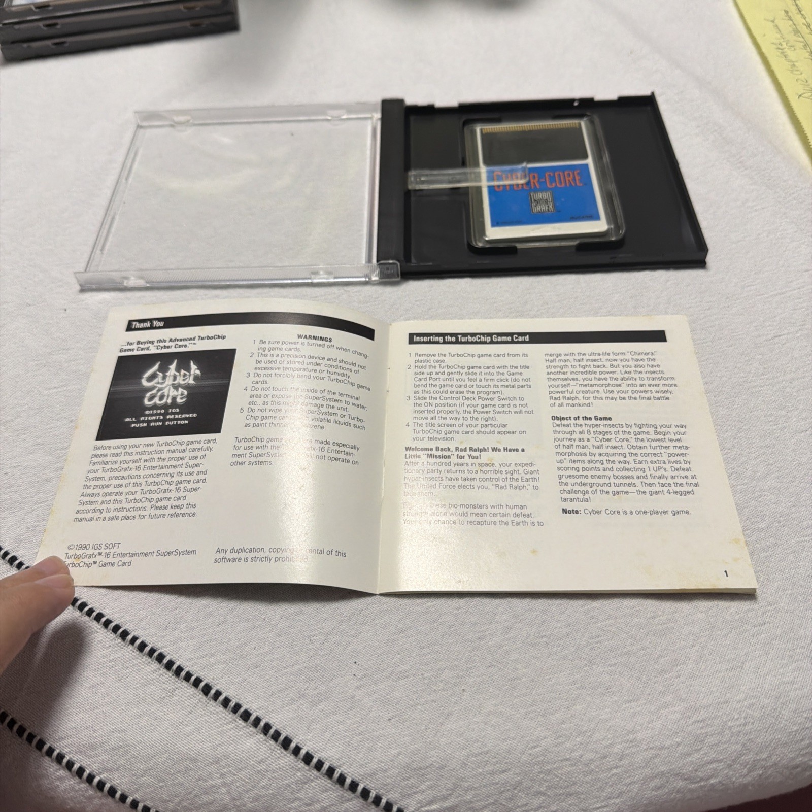 Cyber Core TurboGrafx 16 1990 Complete In Case, Tested, Original.