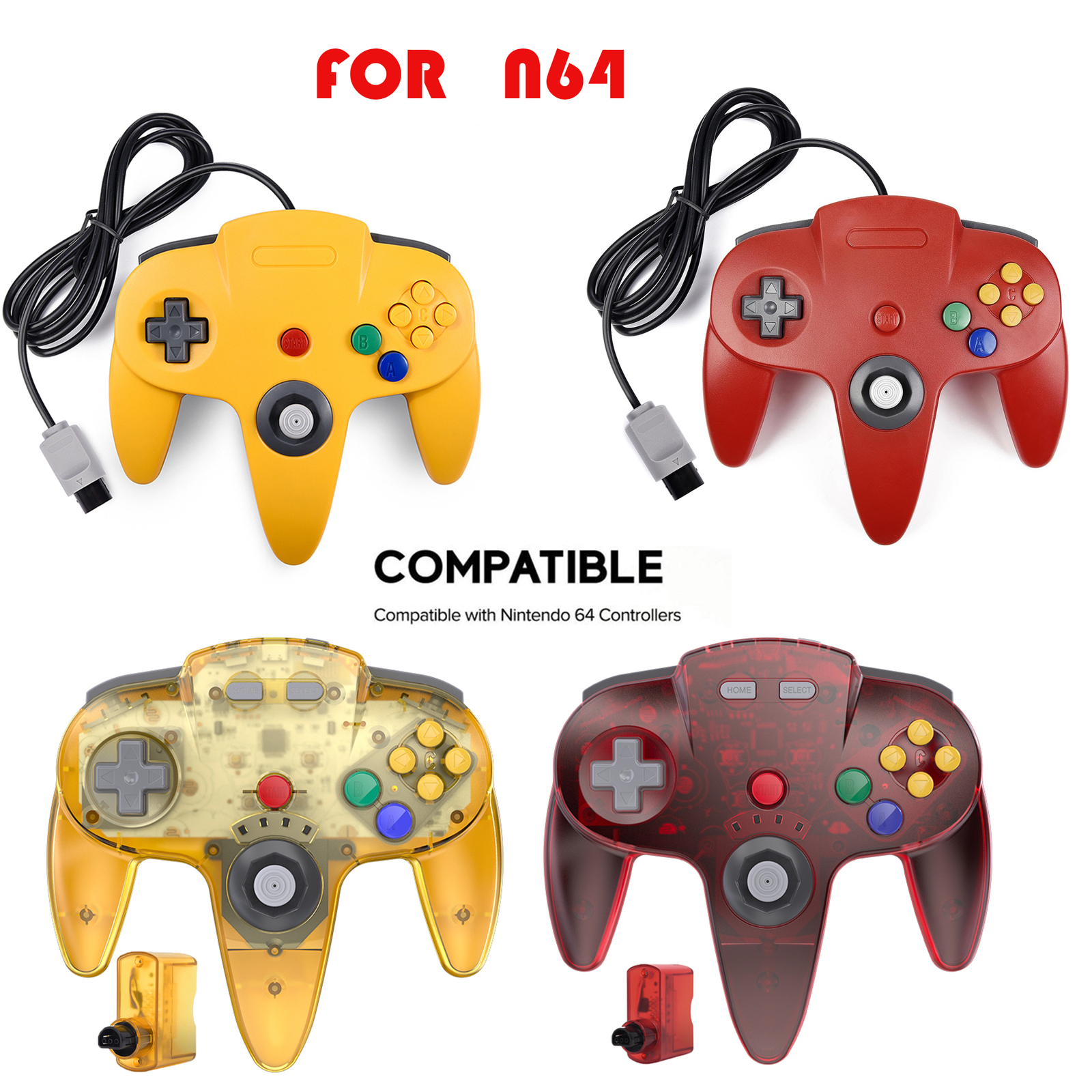 Wired / Wireless N64 Controller Gamepad Joystick Joypad For Nintendo 64™