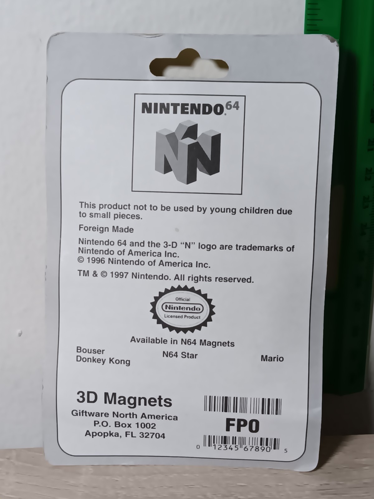 *FREE SHIP* 1996 BOWSER Nintendo 64 Super Mario 3-D Magnet Giftware N. America