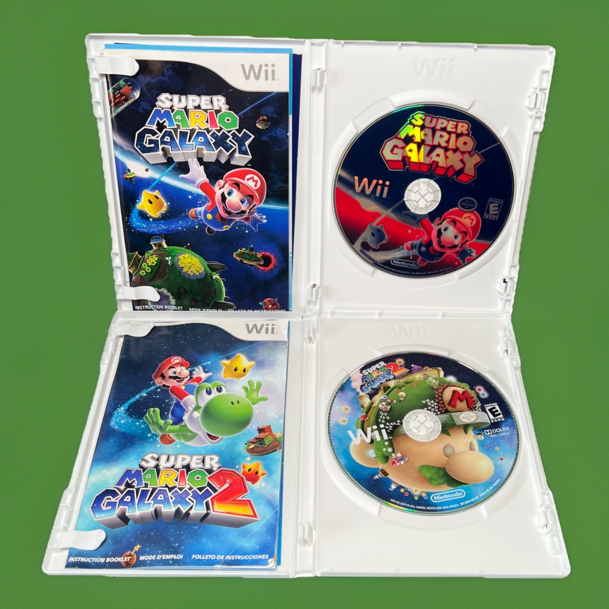 Super Mario Galaxy 1 & 2 (Nintendo Wii, 2007 and 2010) Games Complete in Box CIB