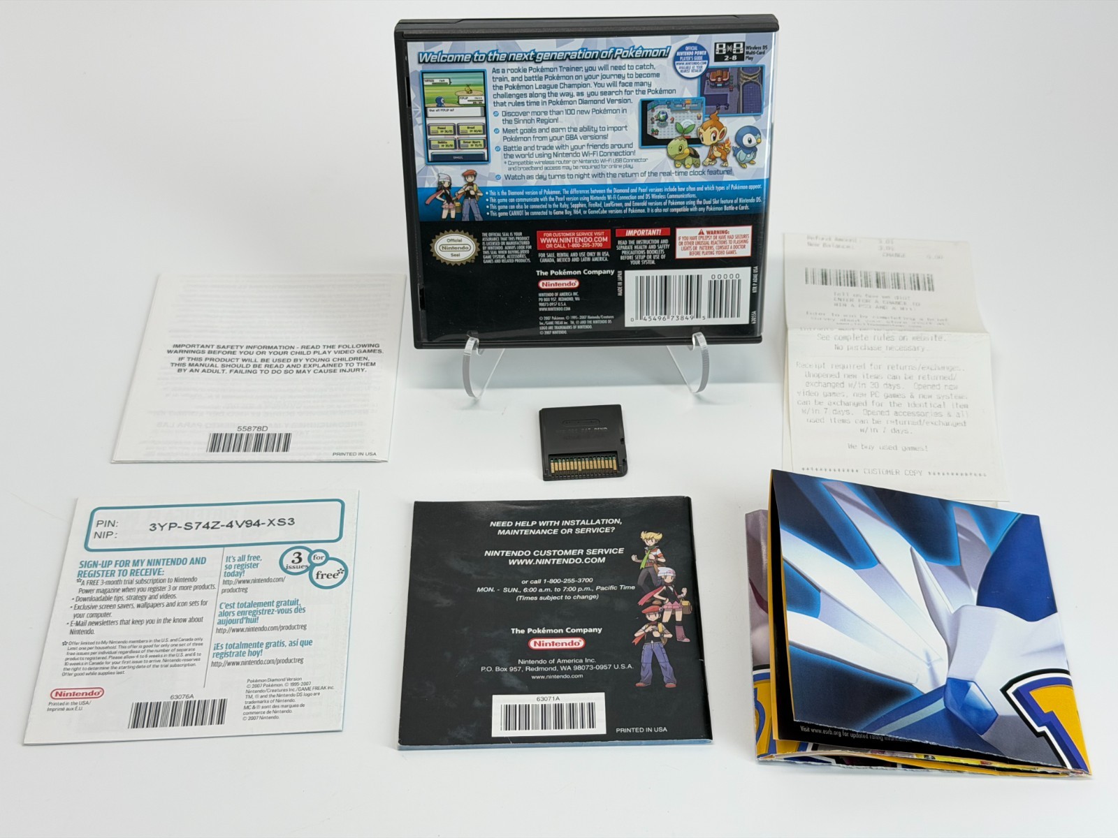 Pokemon Diamond Version (Nintendo DS) Complete w/ Inserts & Original Receipt