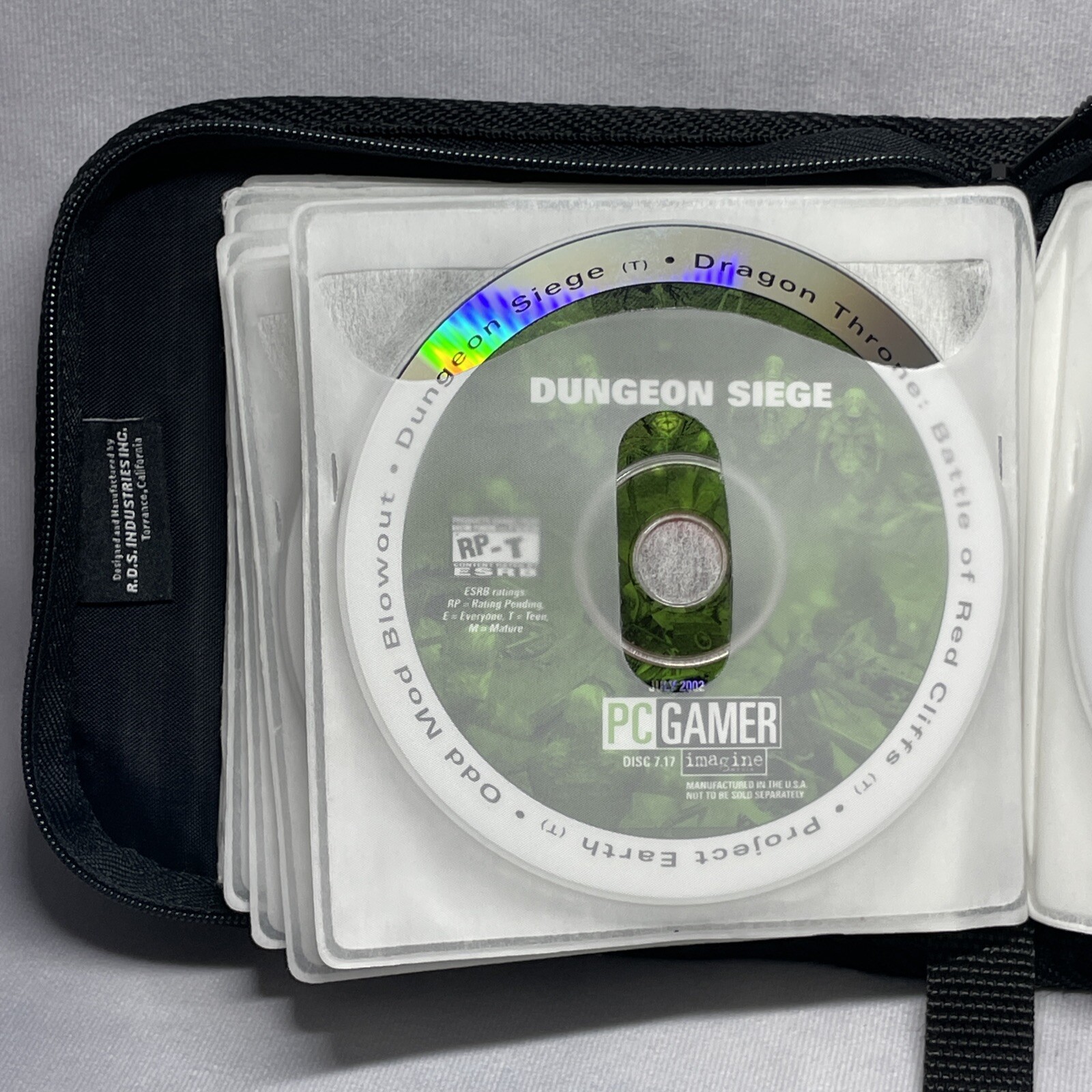 PC Gamer Demo CD Lot 15 Y2K 2000s Vintage Games Zippered Case