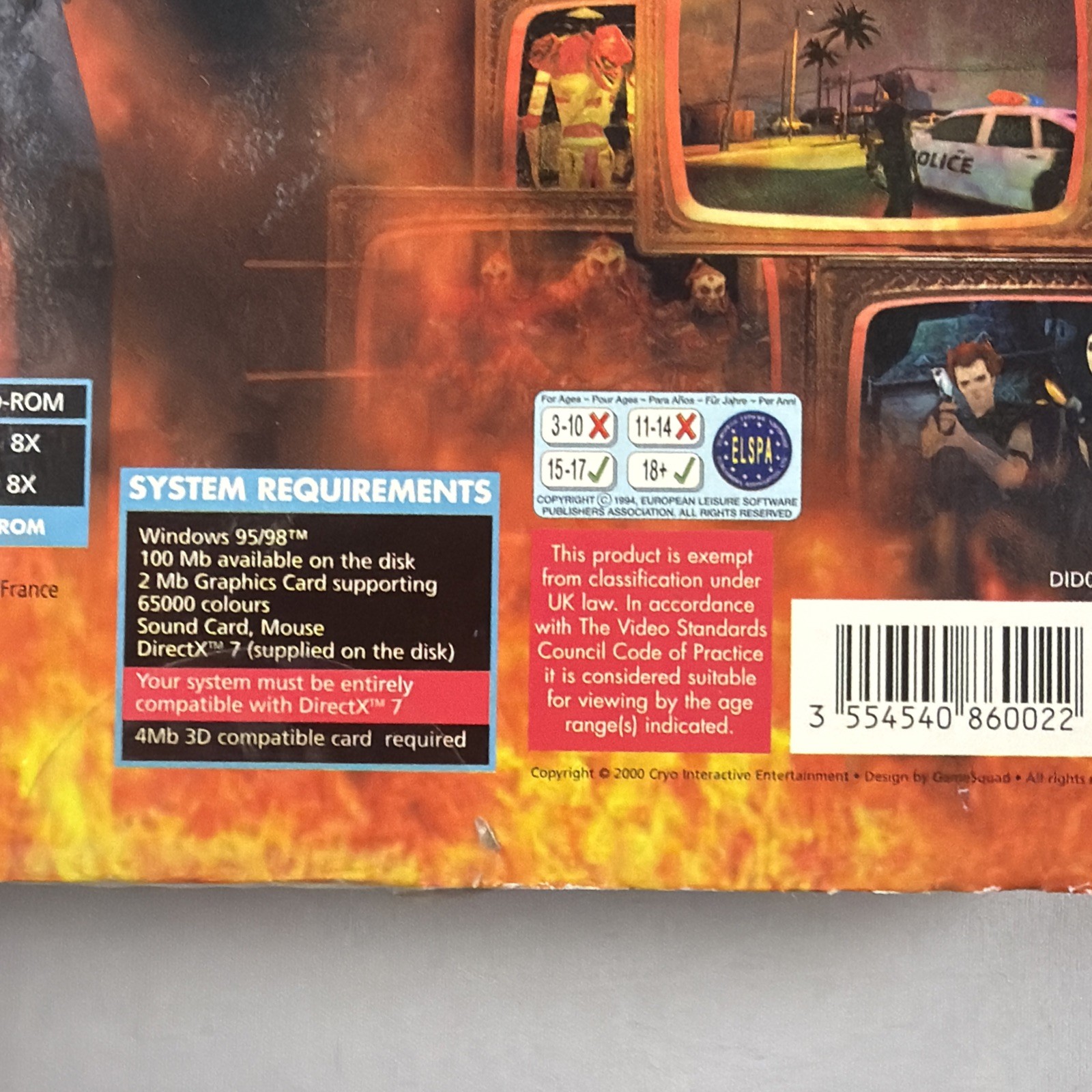 The Devil Inside PC Big Box Cryo 2000 Horror Action Adventure New Old Stock