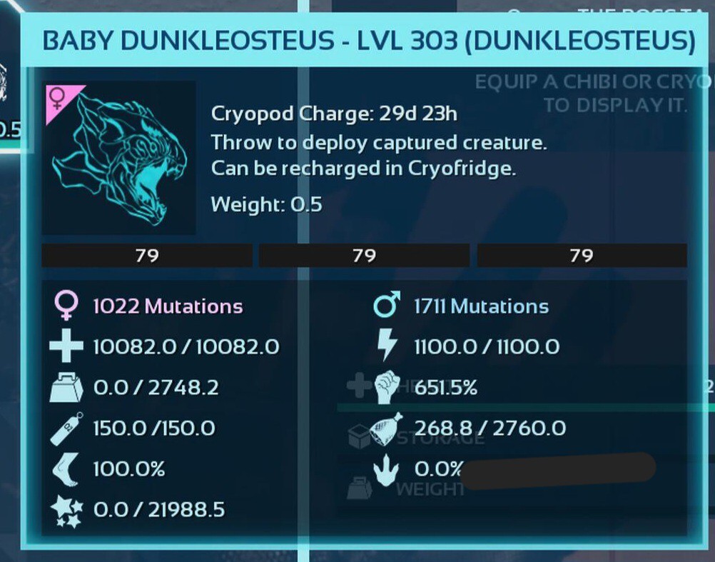 ARK ASCENDED PVE OFICIAL PAIR BABY DUNK FULL BLACK ID79 TOP STATUS PC/XBOX/PS5