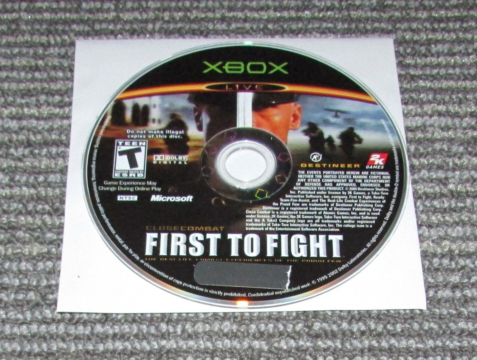 Close Combat: First to Fight (Game Only) Microsoft Xbox Fast Shipping