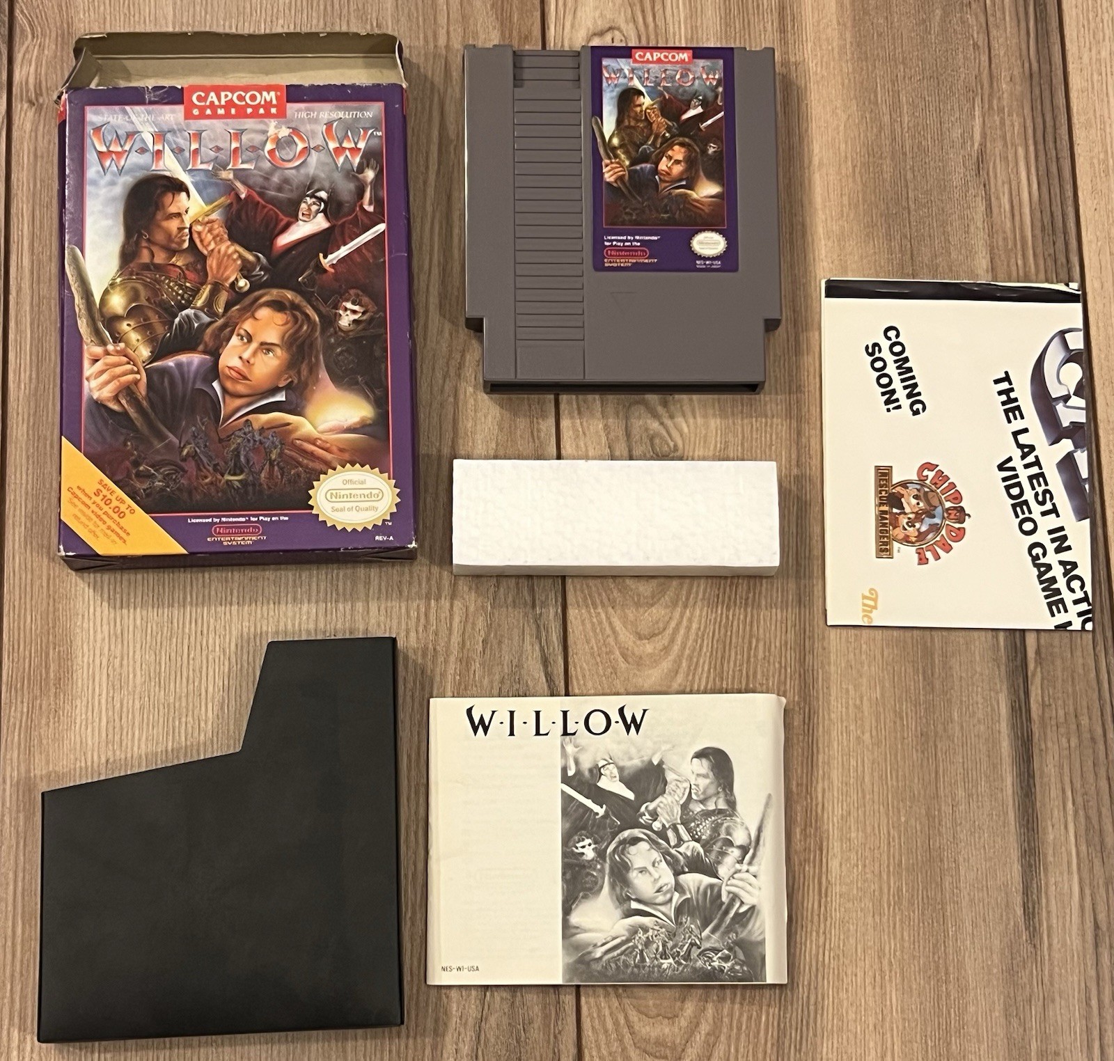 Willow (Nintendo NES, 1989) CIB Complete w/ Poster Tested Works Capcom