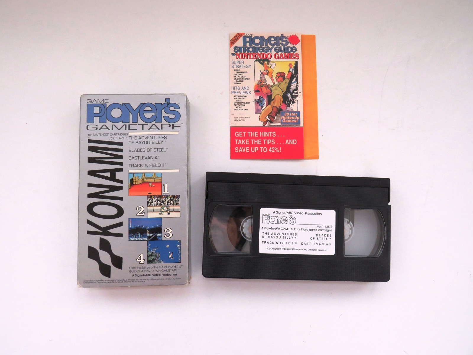 Game Players Game Tape – KONAMI – VHS Vol 1 No 5 Castlevania Blades of Steel