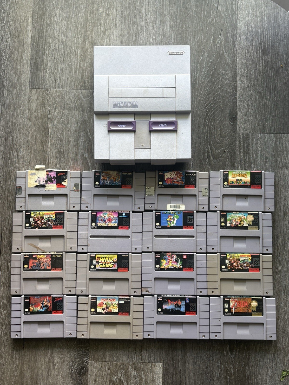 Super Nintendo Console + 20+ Original Games Bundle Zelda, Mario All-Stars READ