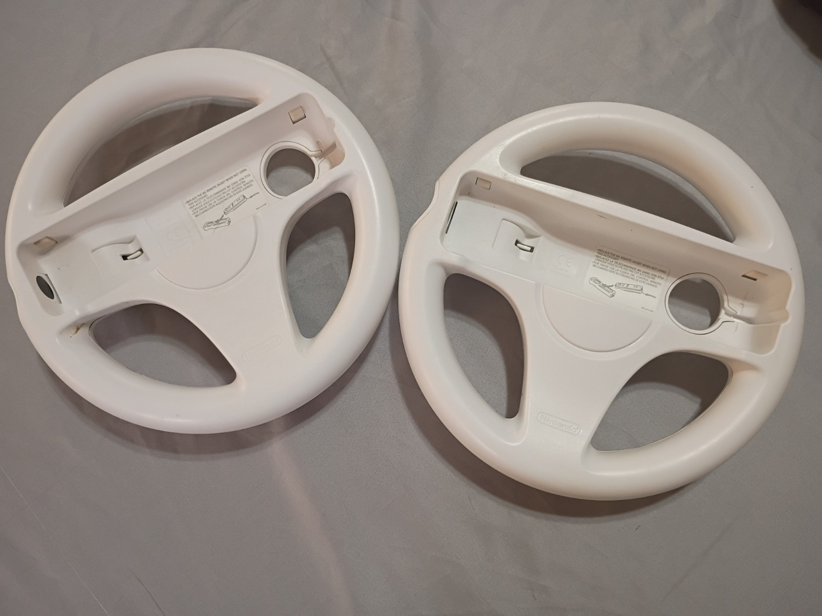 Lot Of 2 Official Nintendo Wii Steering Wheel Mario Kart OEM White RVL-024