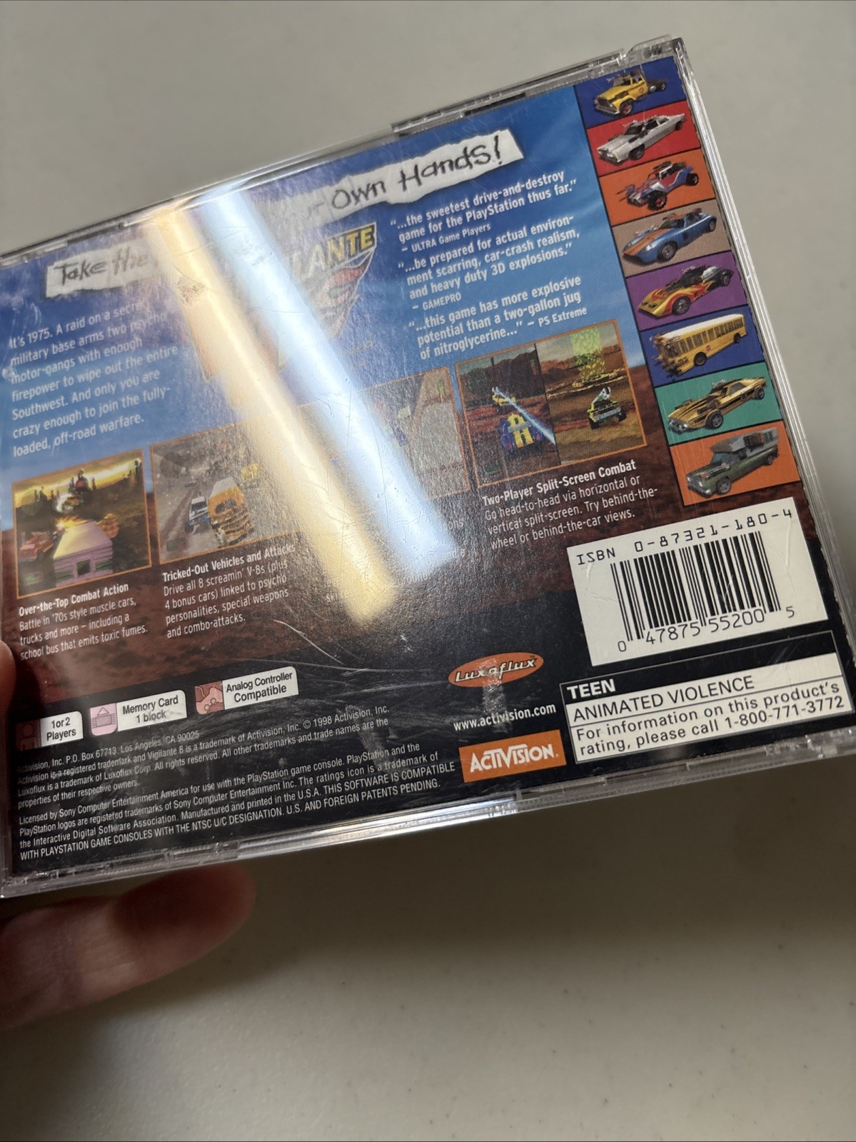 Vigilante 8 (Sony PlayStation 1 – 1998) PS1 Black Label Complete CIB Tested