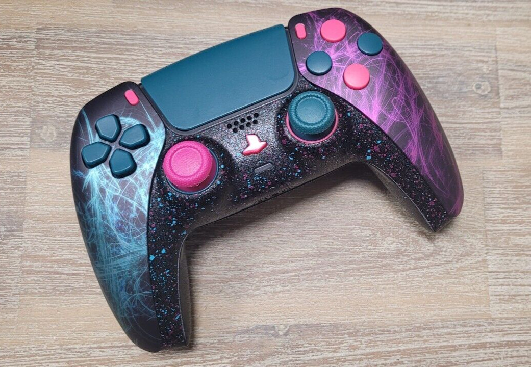 PLAYSTATION/PS5 CUSTOM MULTI COLOR SPLATTER & TEXTURED CONTROLLER💗