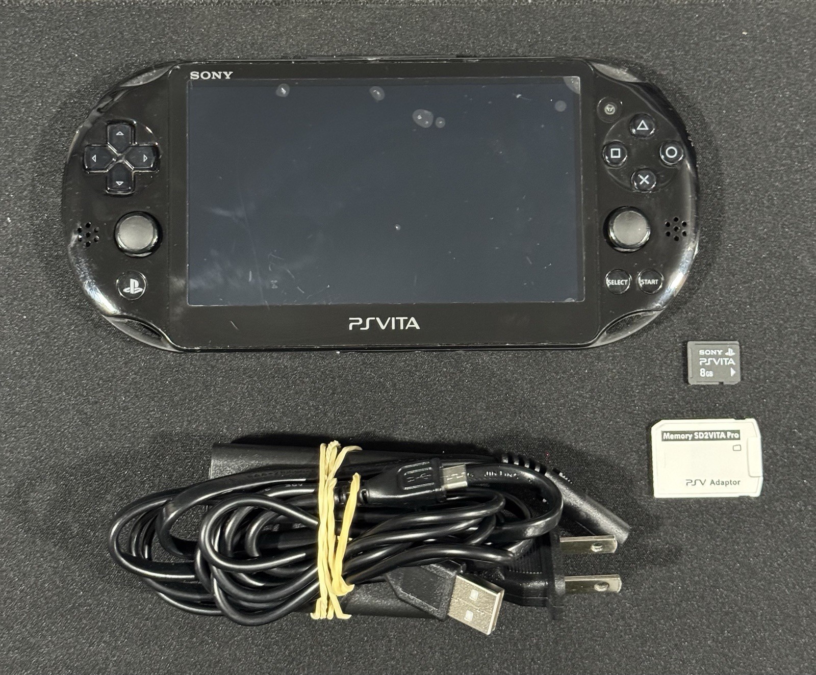 Sony PlayStation Vita Slim PS VITA PCH-2001 Black Console Tested Working W/ 8gb