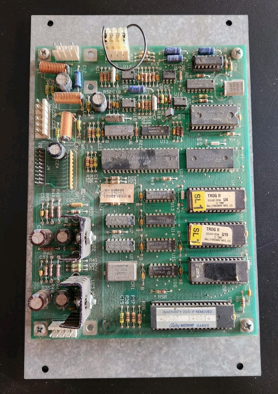 Midway Williams TROG Arcade Sound PCB Tested Working Includes OEM mounting plate