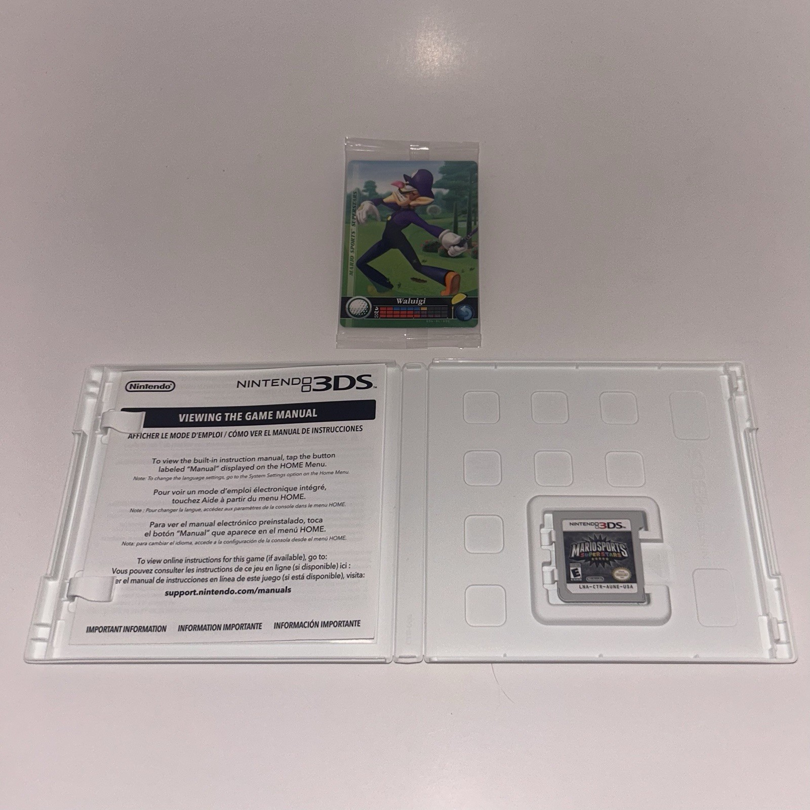 Mario Sports Superstars Cards Nintendo 3DS Tested Working + Walugi Amiibo