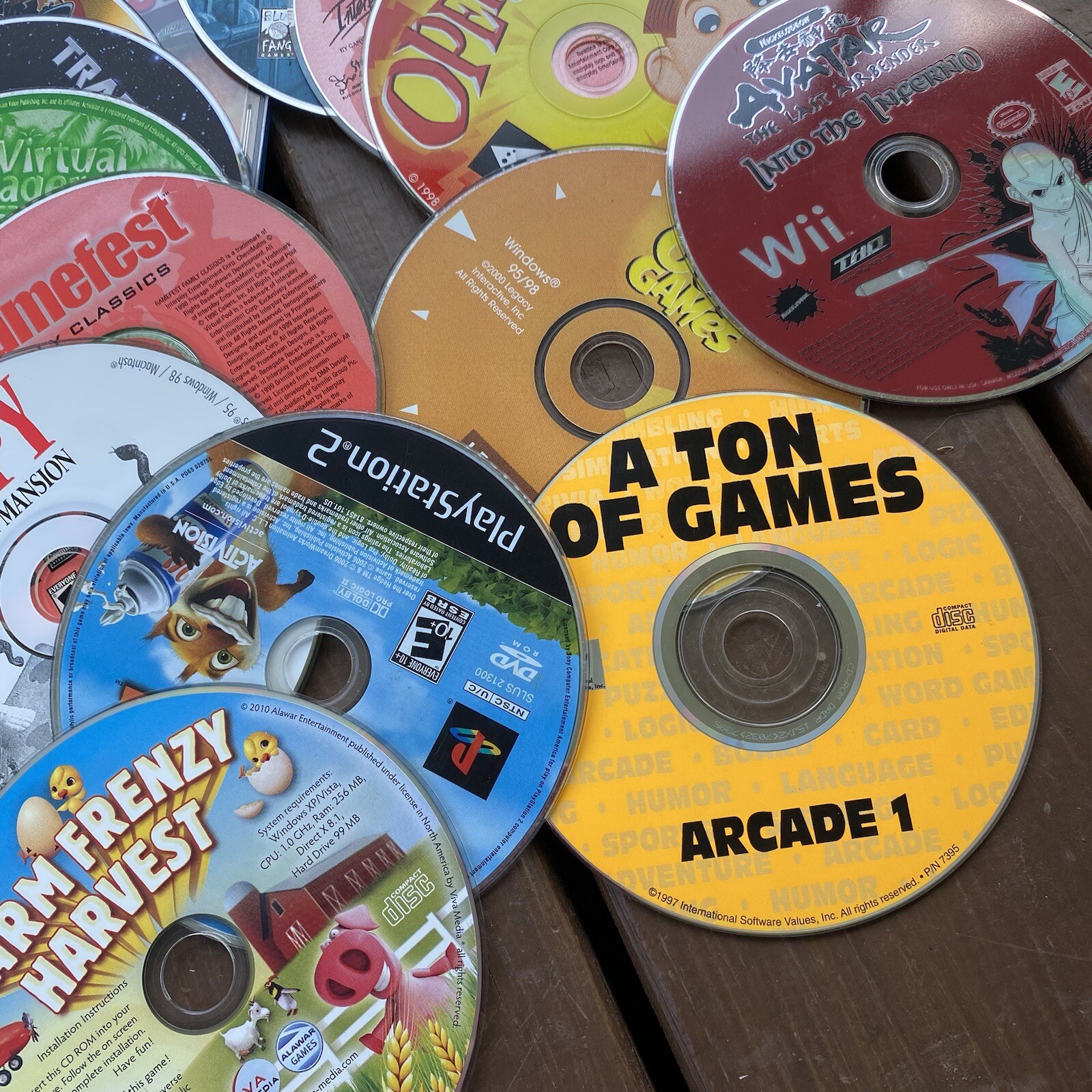 Lot of 21 Assorted Vintage PC Video Games CD PS2 Discs Only *Many Have Scratches