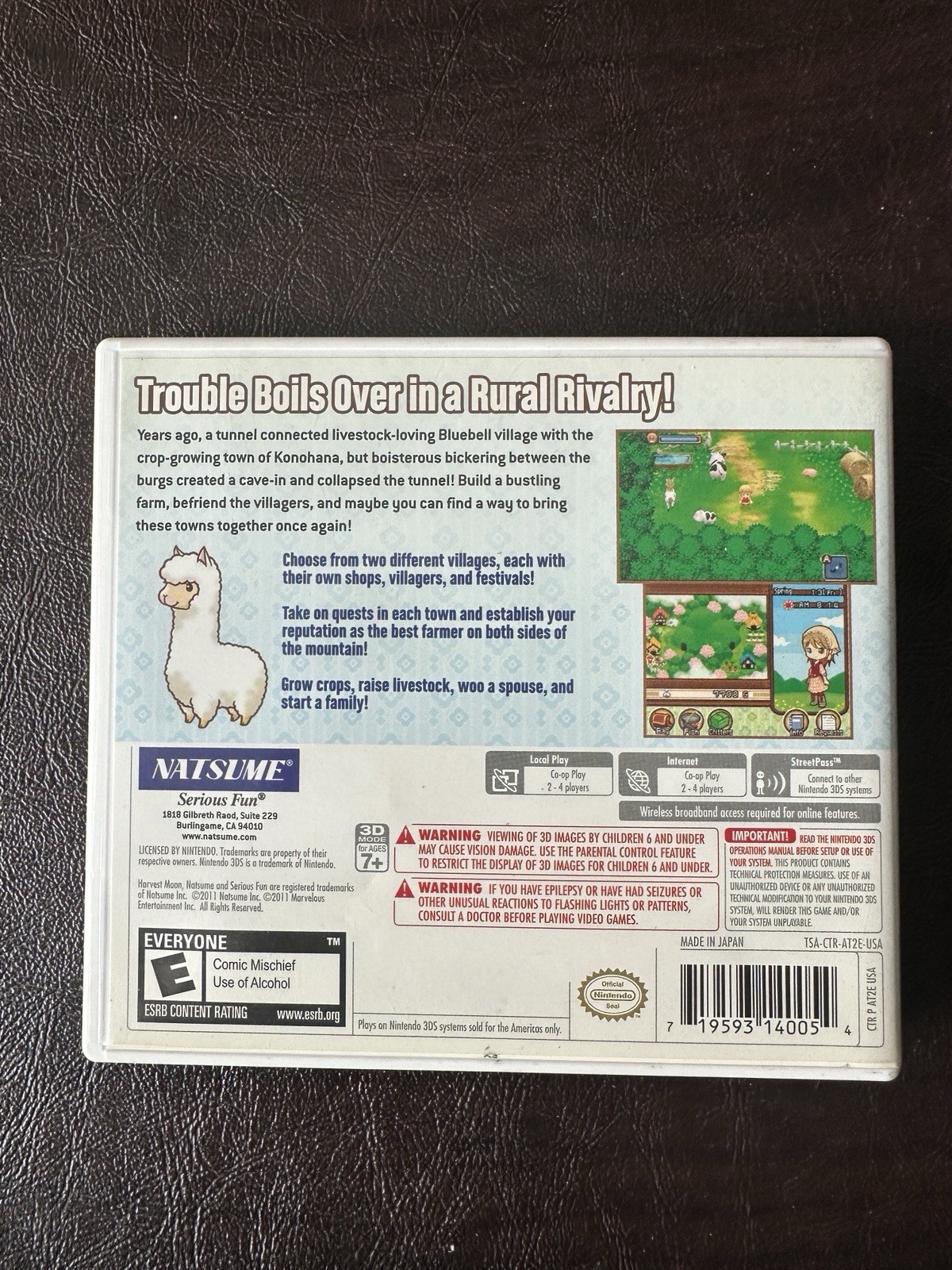 Harvest Moon 3D: The Tale of Two Towns (Nintendo 3DS) CIB Tested & Working