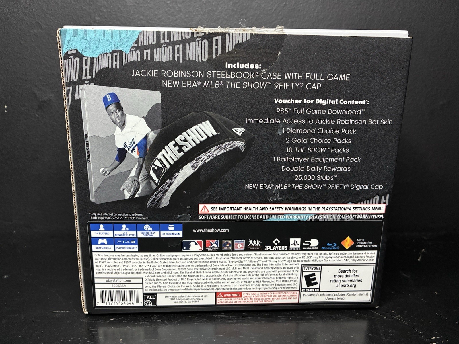 MLB The Show 21 Jackie Robinson Deluxe Edition PS4 Steelbook + New Era Hat