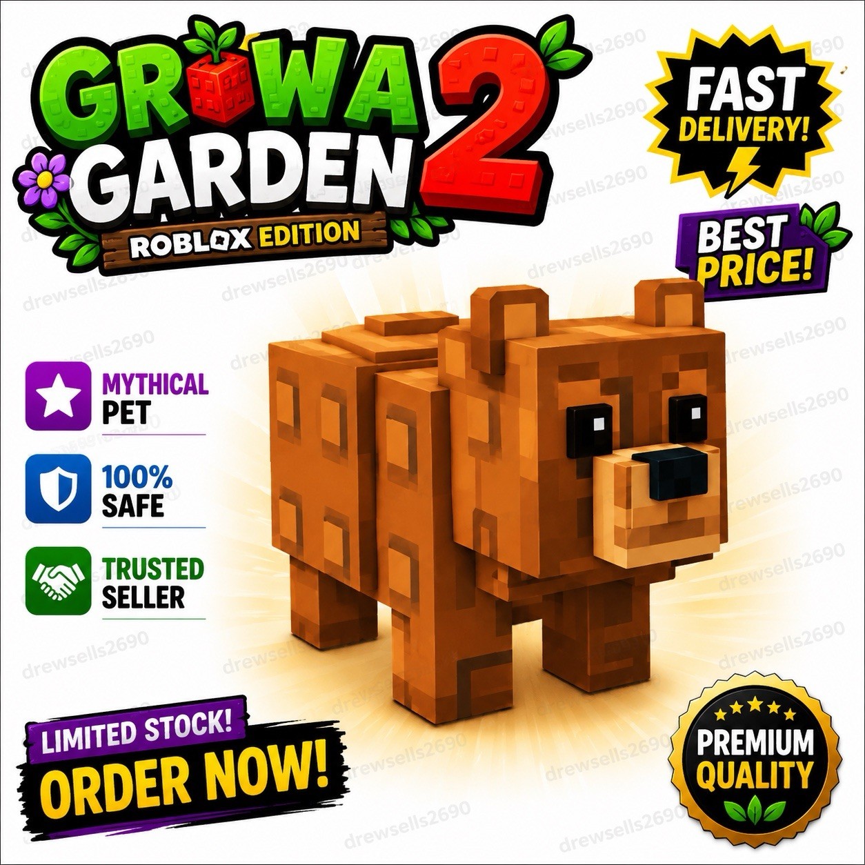🐻BEAR PET – ATTACKS🐻| Grow a Garden 2 | 100% legit | Super Fast Shipping 💨