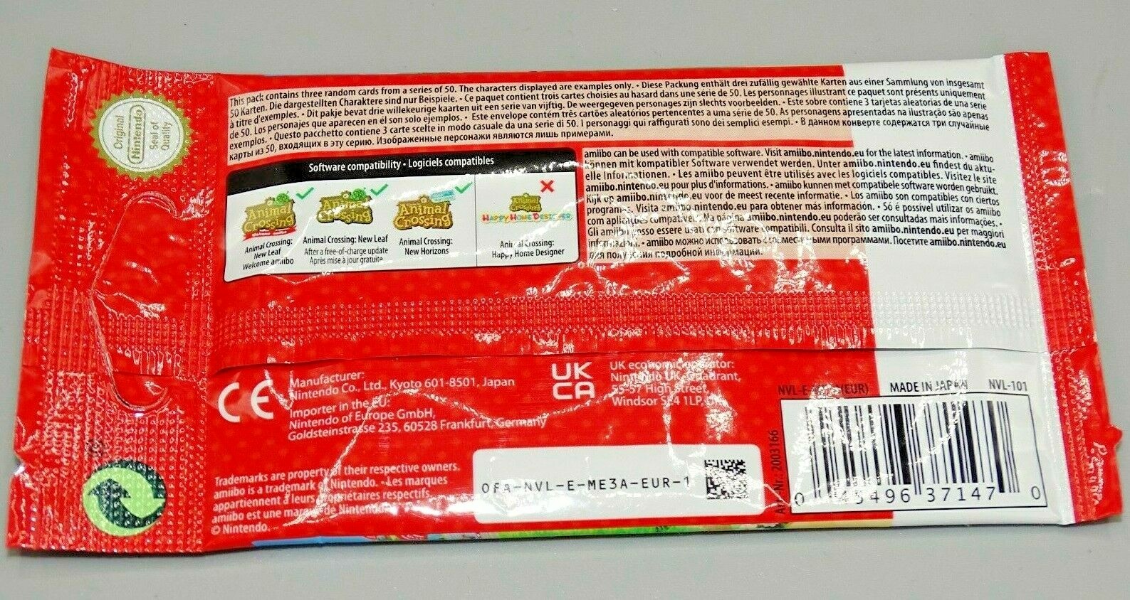 Nintendo Switch Animal Crossing New Leaf: Welcome Amiibo! 3 CARD PACK