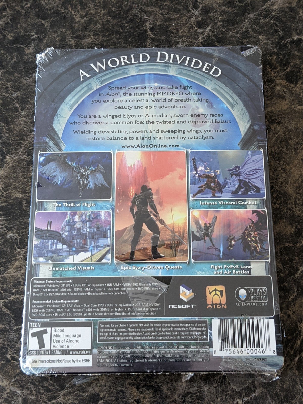Aion – NEW, PHYSICAL STEELBOOK PC MMORPG, 2009 SEALED