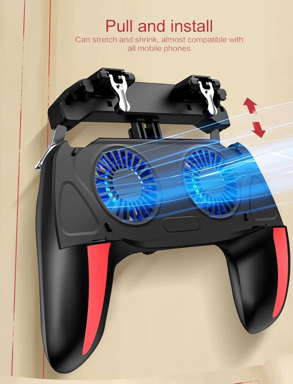 H10 Mobile Gaming Controller Grip Dual Cooling Fans 5000mAh Rechargeable iPhone