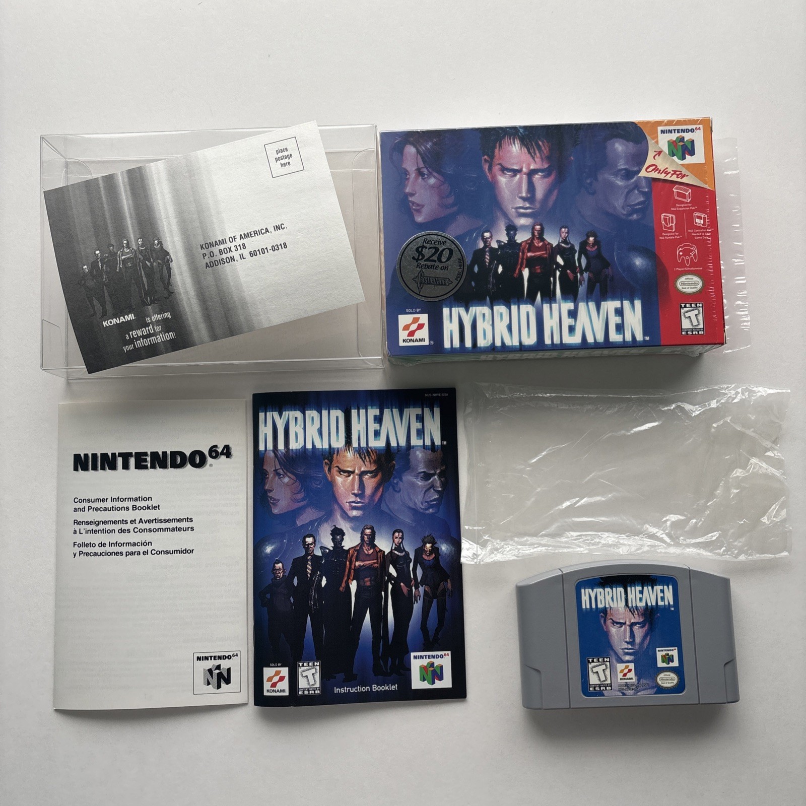 MINT Hybrid Heaven Nintendo 64 N64 Authentic Complete In Box CIB Sticker Variant