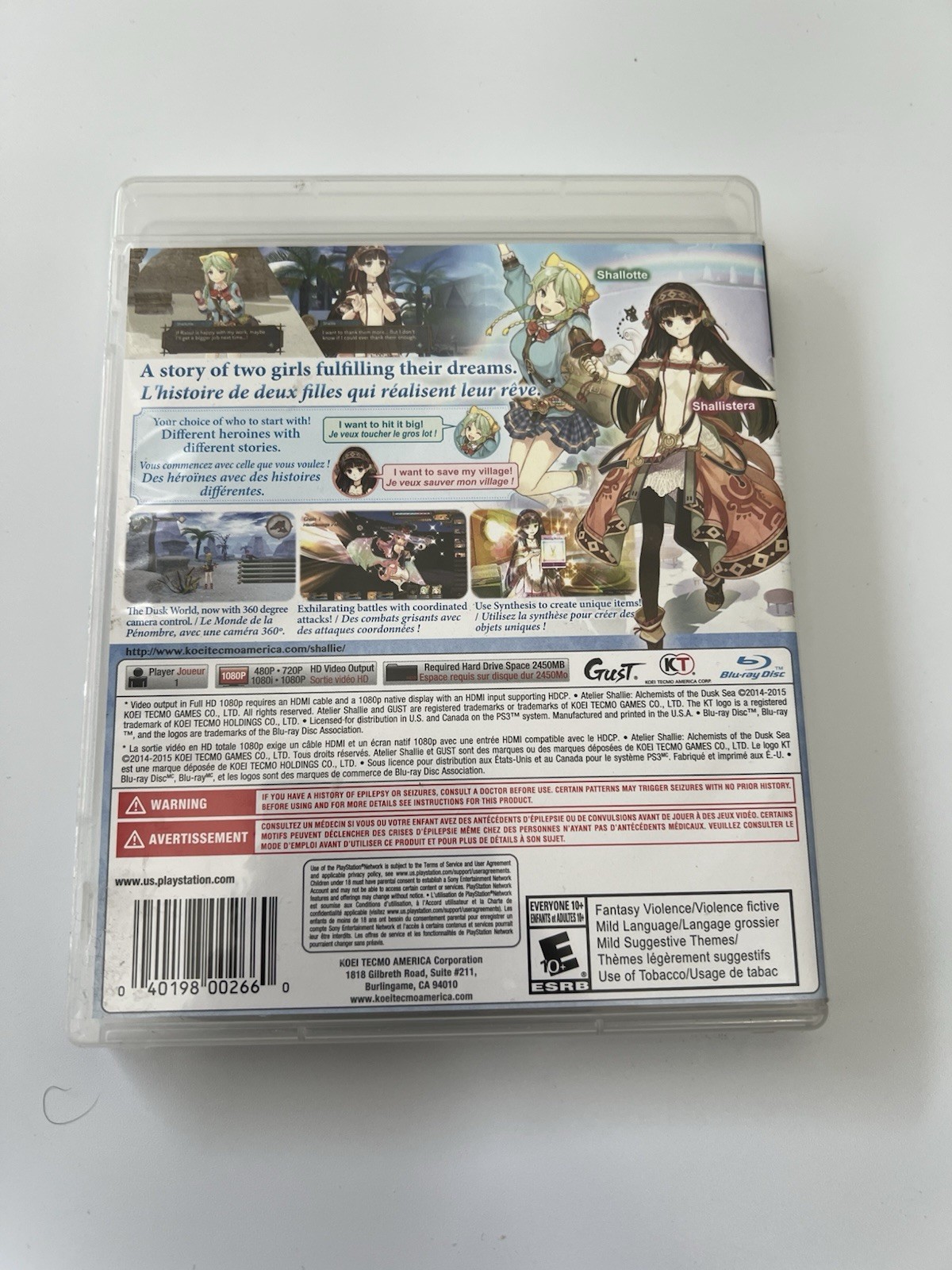 Atelier Shallie: Alchemists of the Dusk Sea Sony PlayStation 3 2015 CIB Complete
