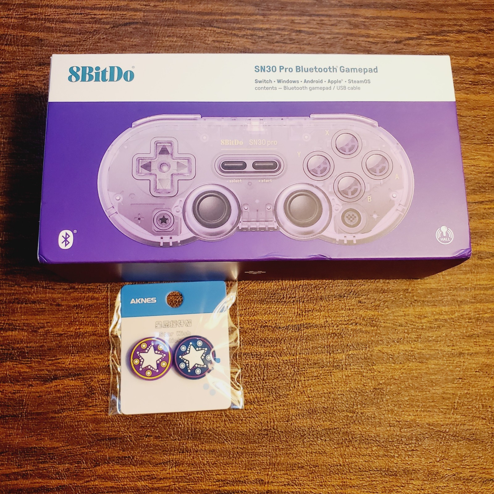8BitDo SN30 Wireless Gamepad for Switch, Android, PC, Steam, Apple, Pi -PURPLE