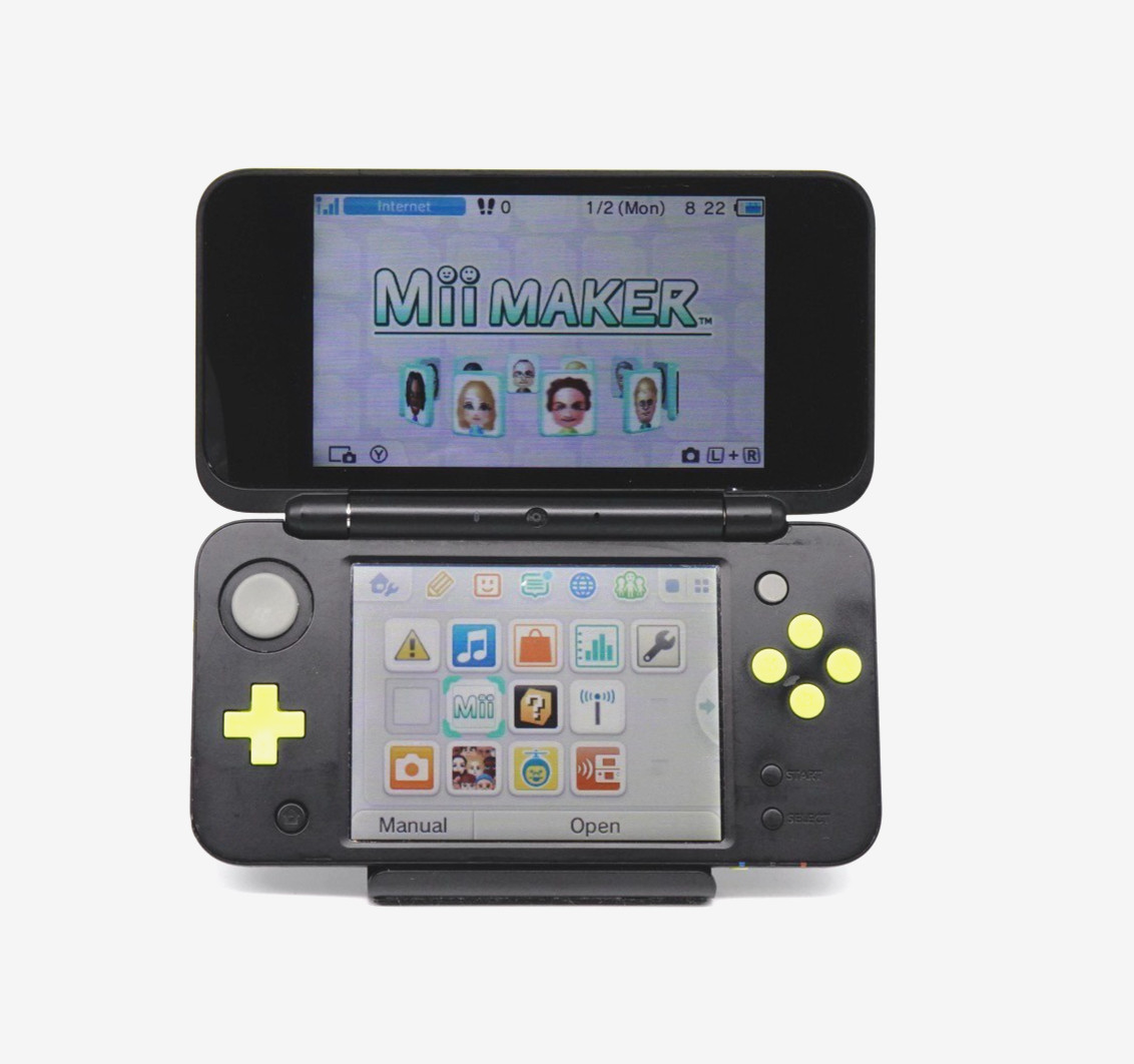 Nintendo “New” 2DS XL LL Console Black Lime 4GB +Charger + Stylus (USA Seller)