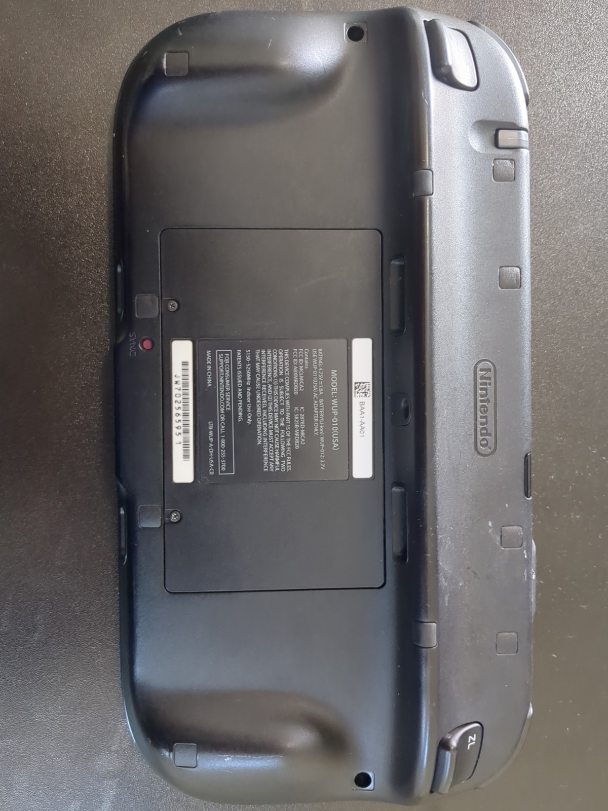 Nintendo Wii U GamePad Controller WUP-010 (USA) Black W Charger