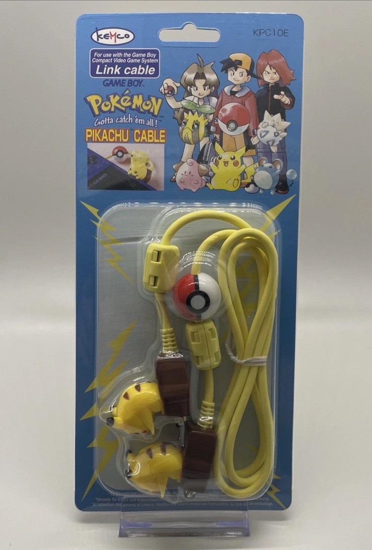 Pokémon Pikachu Link Cable Kemco Nintendo GameBoy Color Pocket Vintage