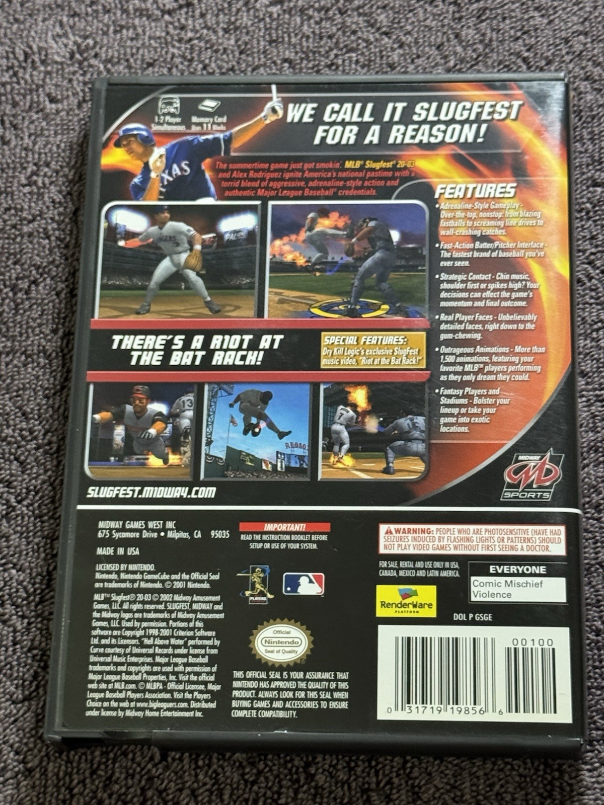 MLB SlugFest 2003 Midway Baseball Sports Nintendo GameCube Manual NTSC-U/C E