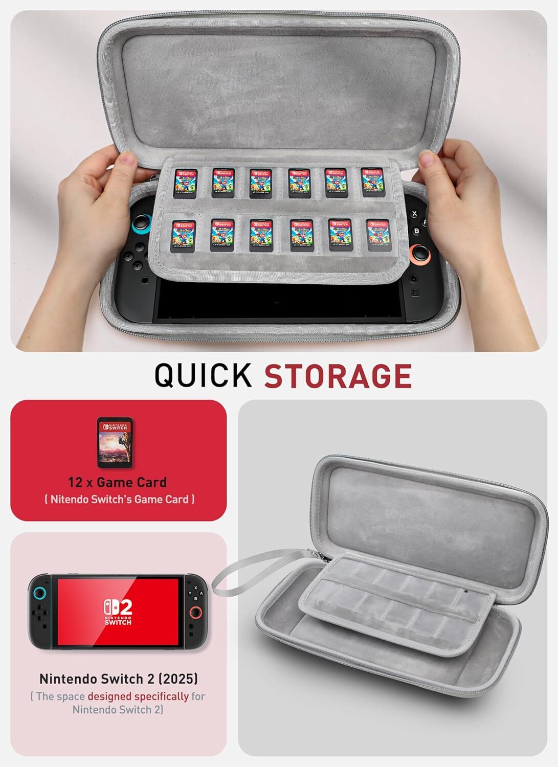 Mumba Carrying Case for Nintendo Switch 2 +12 Game Cartridge Slot Portable Bag