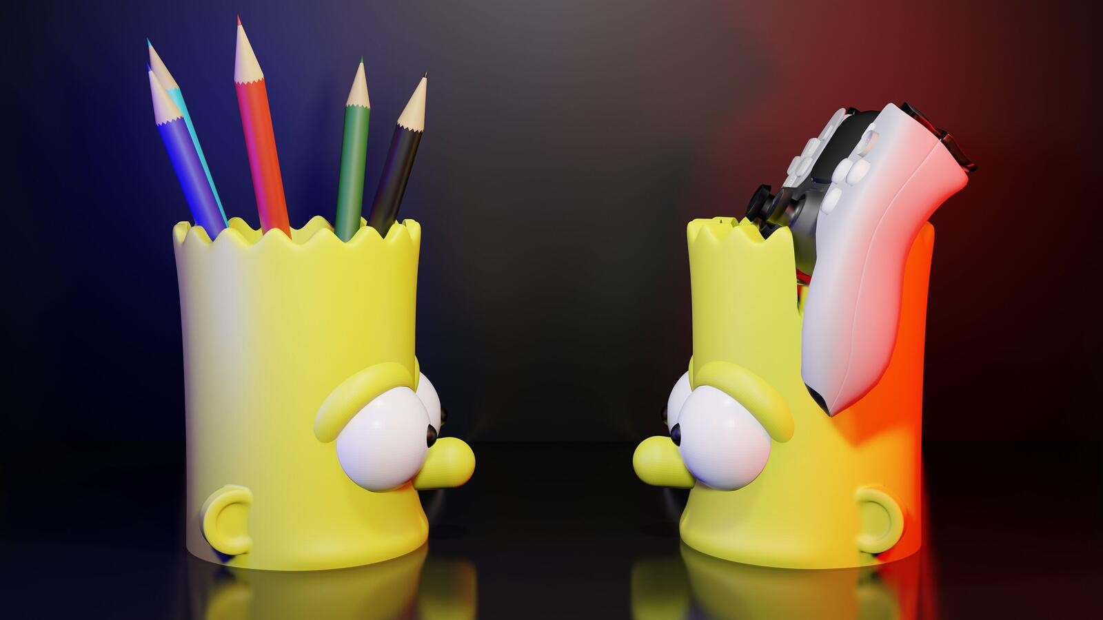 Bart Simpson pencil holder or controller stand you choose | Desk Organizer