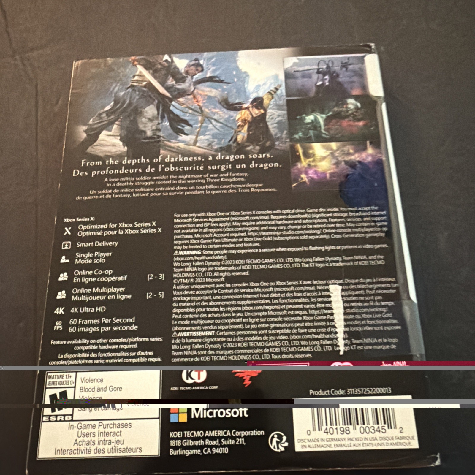 Wo Long Steelbook Launch Edition (Xbox Series / One) -tested Library 250