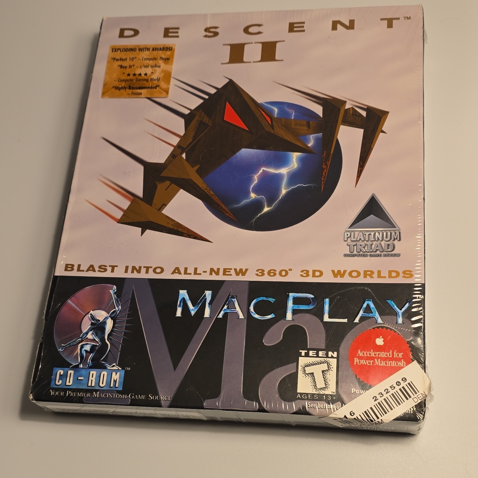 Rare Vintage Descent II For MAC Only 1996 MacPlay Big Box Apple Macintosh Game