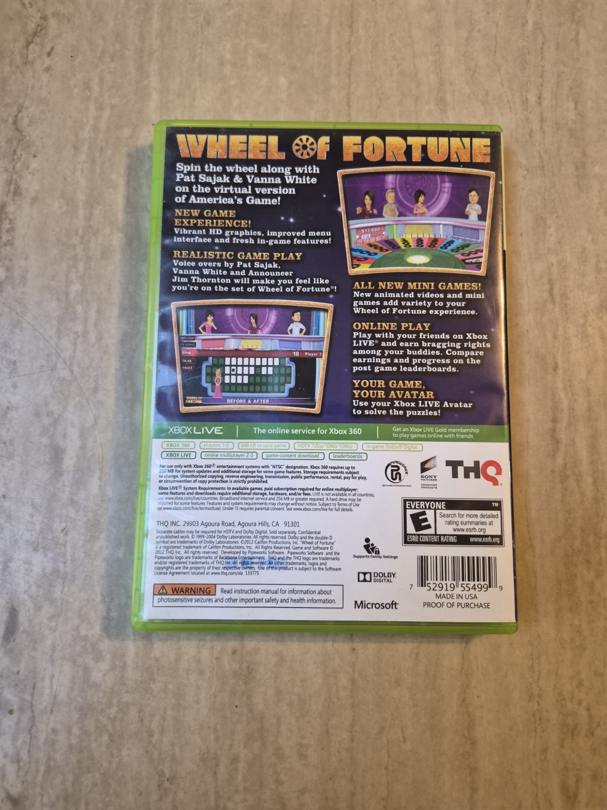 Wheel of Fortune Xbox 360 Complete CIB