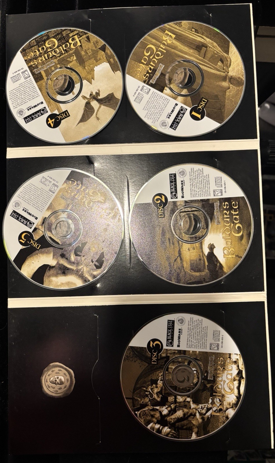 Forgotten Realms Baldur’s Gate PC CD-ROM 5 Discs + Manual and Map 1998 Untested
