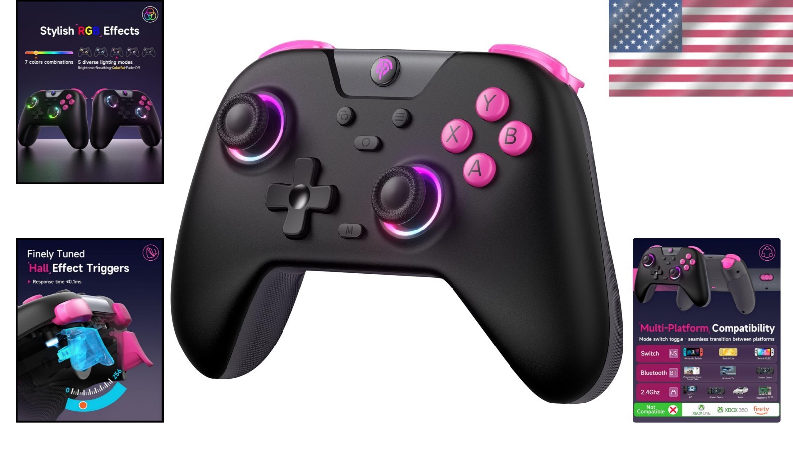 Lightweight X05 Bluetooth Gaming Controller with Precision Hall Effect Joysticks