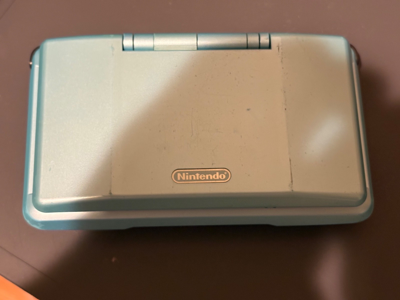 Nintendo DS Turquoise Blue Handheld System- Fair Condition- TESTED & WORKS! (1D)
