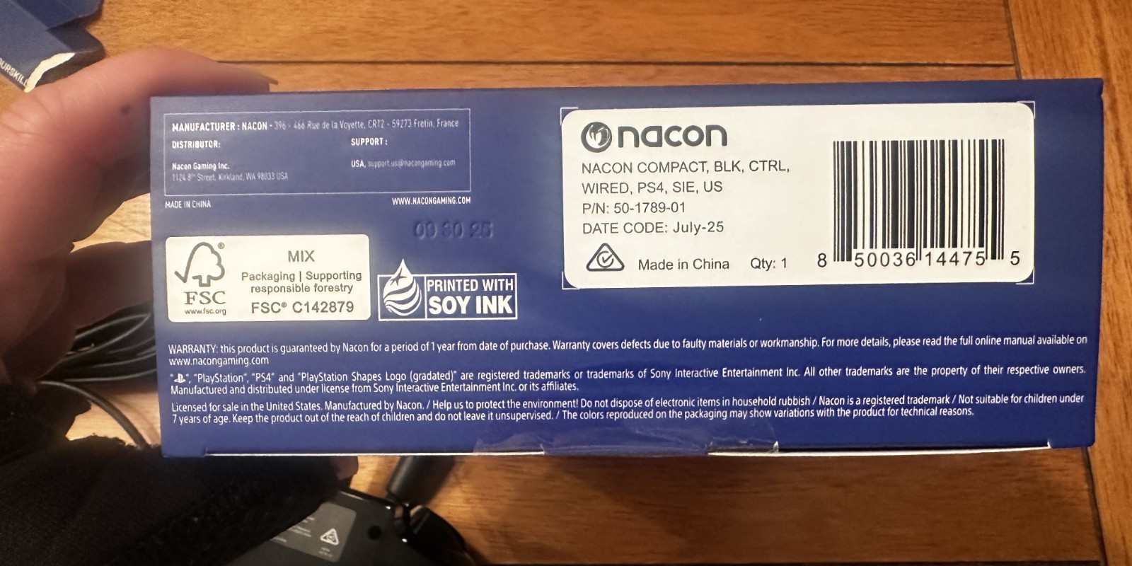 Nacon WIRED Controller for PlayStation 4 & PC – Black (50-1789-01)™ NEW